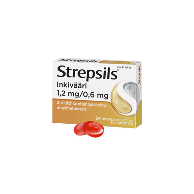 STREPSILS INKIVÄÄRI imeskelytabletti 1,2/0,6 mg 24 fol