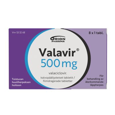 VALAVIR 500 mg 8 fol tabletti, kalvopäällysteinen