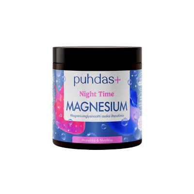 Puhdas+ Night Time Magnesium mansikka-mustikka 80 g