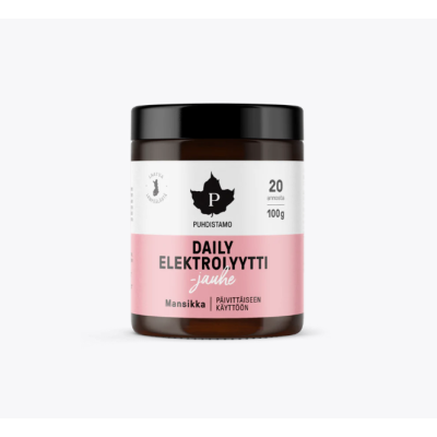 Puhdistamo Daily Elektrolyyttijauhe Mansikka 100g