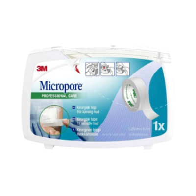 3M Micropore 1,25 cm x 9,1 m valkoinen katkokela 1 kpl