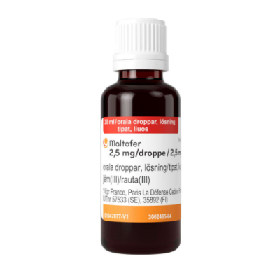MALTOFER 2,5 mg/tippa 30 ml tipat, liuos 50 mg/ml, 30 ml (600 tippaa)