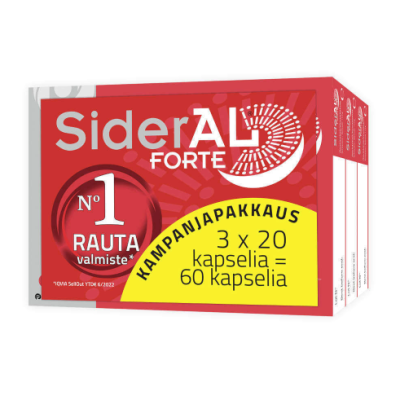 SiderAL FORTE 30mg KAMPANJAPAKKAUS 3x20 kaps