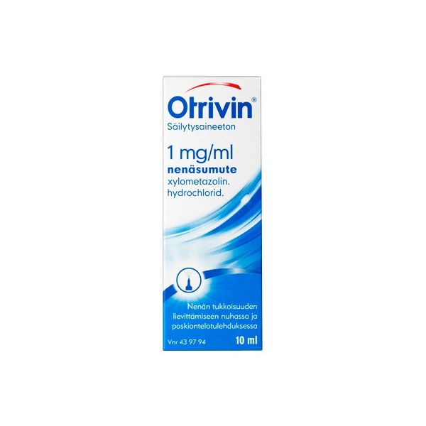 OTRIVIN SÄILYTYSAINEETON nenäsumute, liuos 1 mg/ml Freepod-pumppu 10 ml