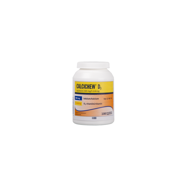 CALCICHEW D3 APPELSIINI purutabletti 500 mg/5 mikrog 100 kpl
