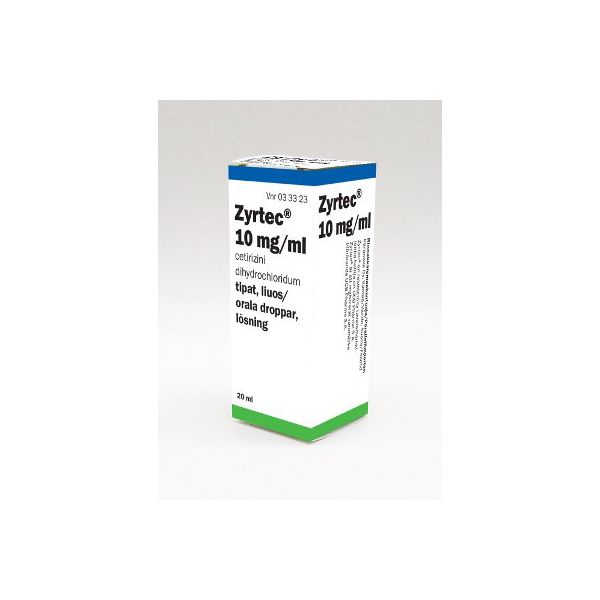 ZYRTEC tipat, liuos 10 mg/ml 20 ml