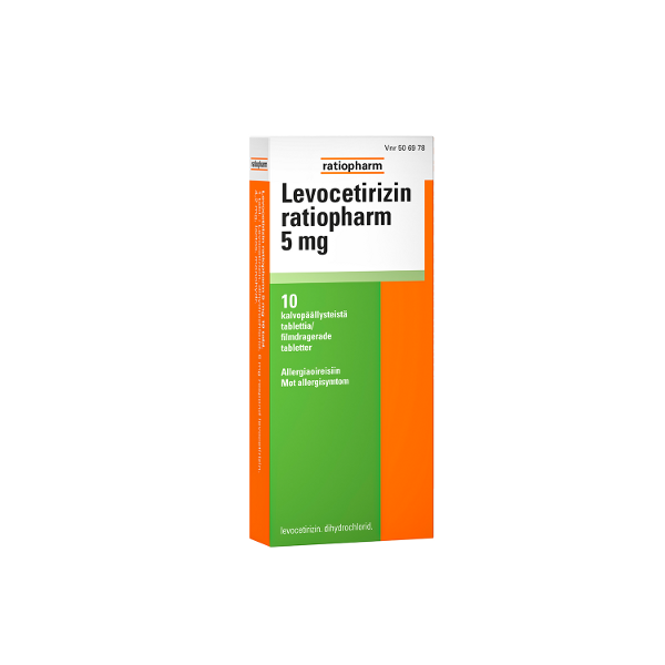 LEVOCETIRIZIN RATIOPHARM tabletti, kalvopäällysteinen 5 mg 10 fol