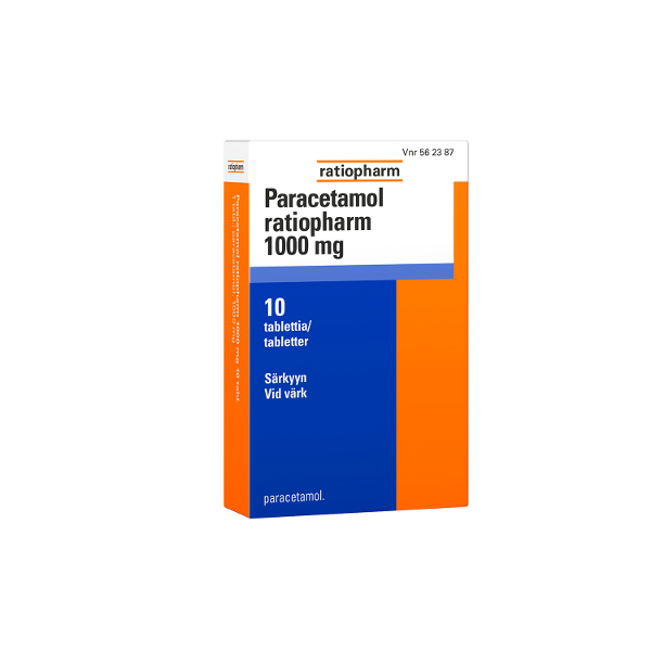 PARACETAMOL RATIOPHARM tabletti 1000 mg 10 fol