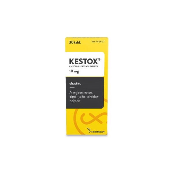 KESTOX tabletti, kalvopäällysteinen 10 mg 30 fol