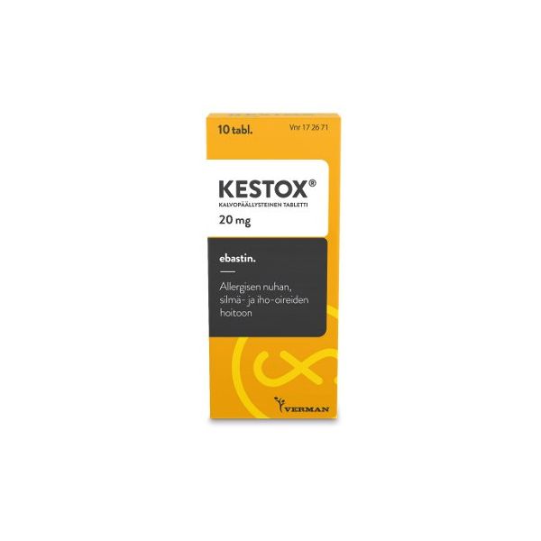 KESTOX tabletti, kalvopäällysteinen 20 mg 10 fol