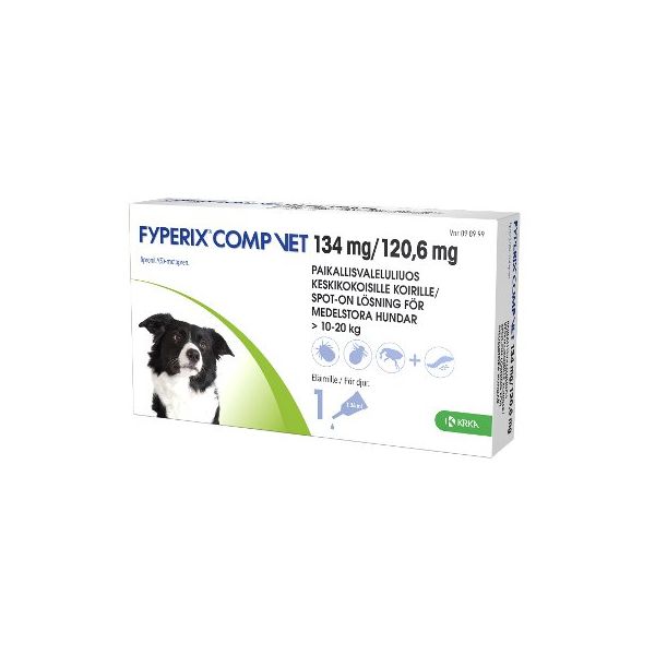Fyperix Comp vet paikallisvaleluliuos 134 mg / 120.6 mg 1 kpl