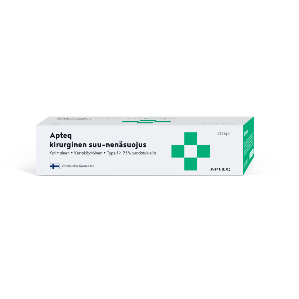 Apteq kirurginen suu-nenäsuojus 20 kpl
