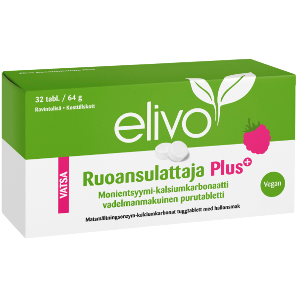 Elivo Ruoansulattaja Plus, vadelma 32 purutablettia