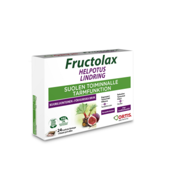 Fructolax Helpotus kuutio hedelmä ja kuitu 24 kpl