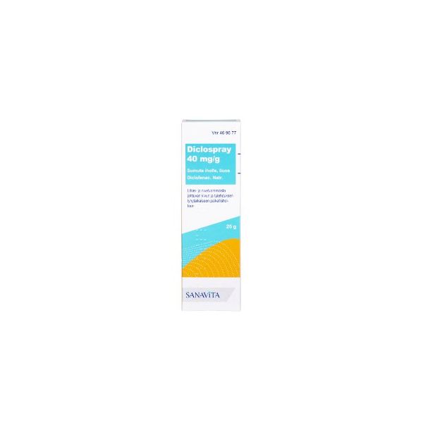 DICLOSPRAY sumute iholle, liuos 40 mg/g 25 g