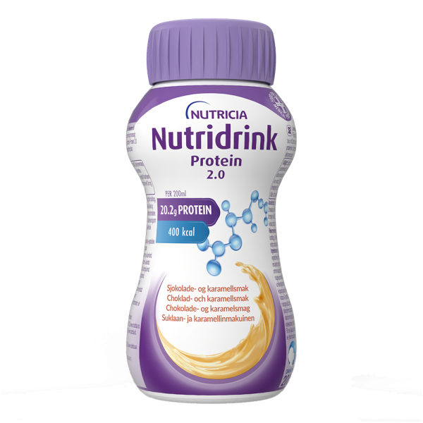 Nutridrink Protein 2.0 suklaa-karamelli 4X200 ml