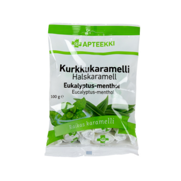 APTEEKKI Kurkkukaramelli Eukalyptus-menthol 100 g