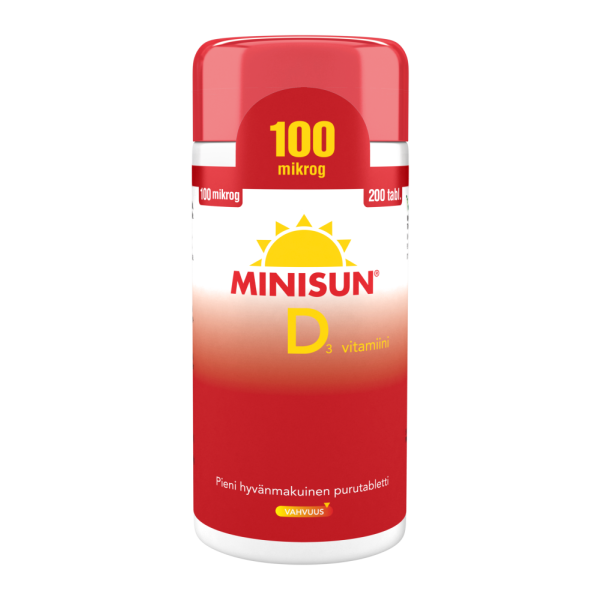 Minisun D-vitamiini 100 mikrog 200 tabl