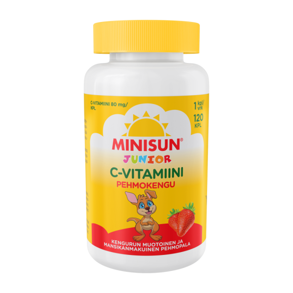 Minisun C-vitamiini Pehmokengu Mansikka 120 kpl
