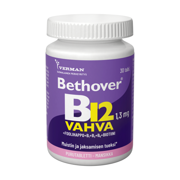 Bethover Vahva B12 Mansikka 30 tabl