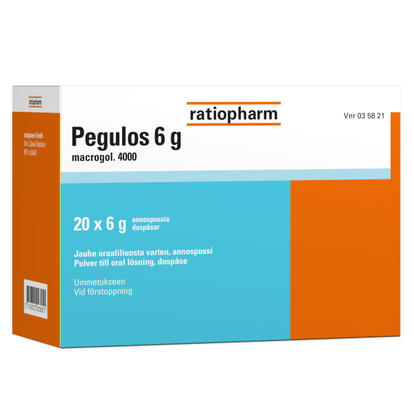 PEGULOS jauhe oraaliliuosta varten, annospussi 6 g 20 x 6 g