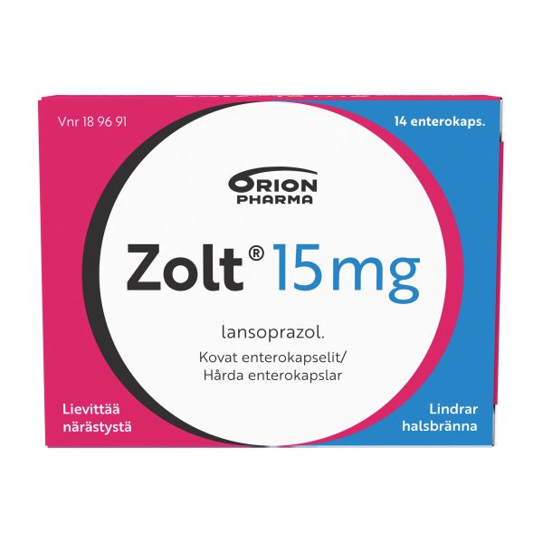 ZOLT enterokapseli, kova 15 mg 14 fol