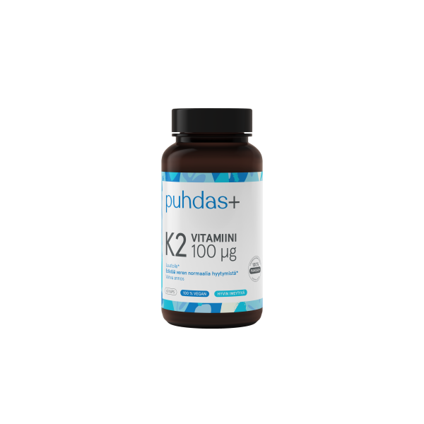 Puhdas+ K2-vitamiini 100 mikrogrammaa 60 kaps